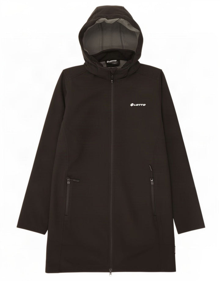 Lotto Dame Hooded Windbreaker Coat UK 16 Large Black Polyester