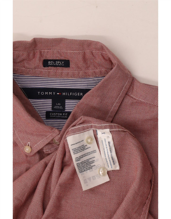 Tommy Hilfiger Herre Custom Fit skjorte Stor rød ternet bomuld
