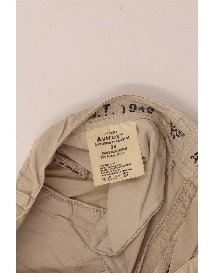 Avirex Herre Regular Chino Bukser W38 L32 Khaki Bomuld