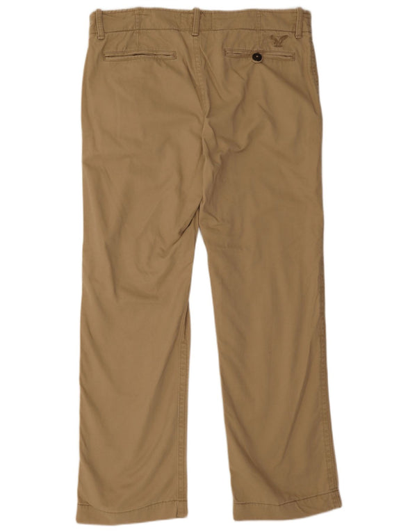 American Eagle Outfitters Straight Chino Bukser til mænd W36 L32 Beige Bomuld