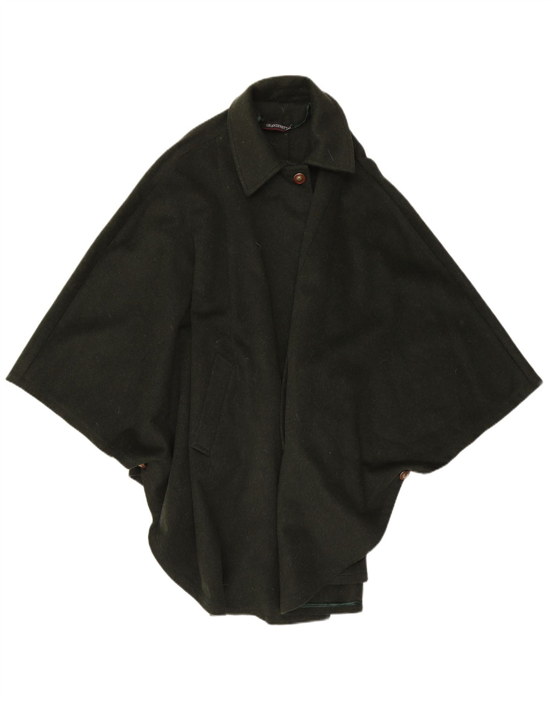 Moessmer Dame Cape Coat One Size Khaki Wool