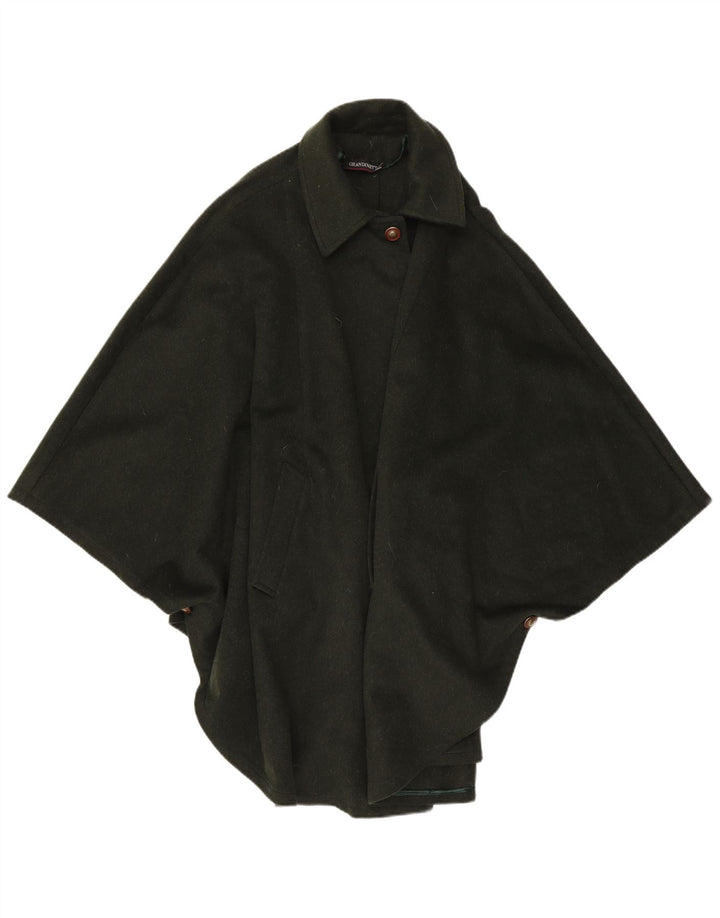 Moessmer Dame Cape Coat One Size Khaki Wool