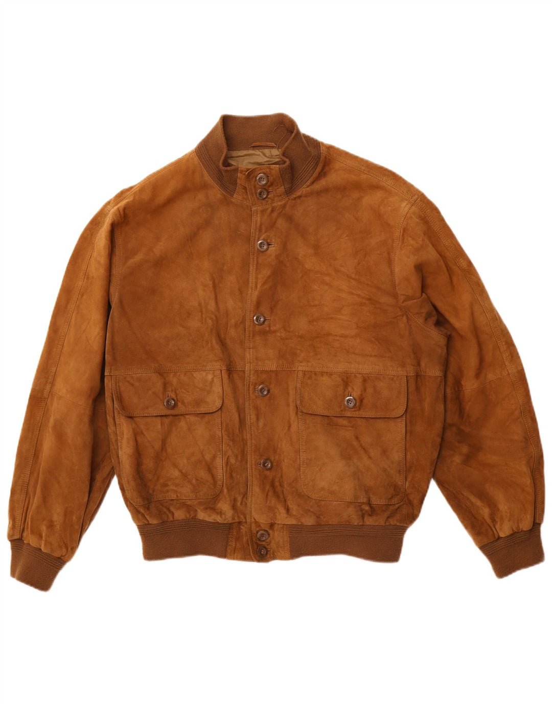 VINTAGE Herre ruskind bomberjakke IT 50 Stort beige læder