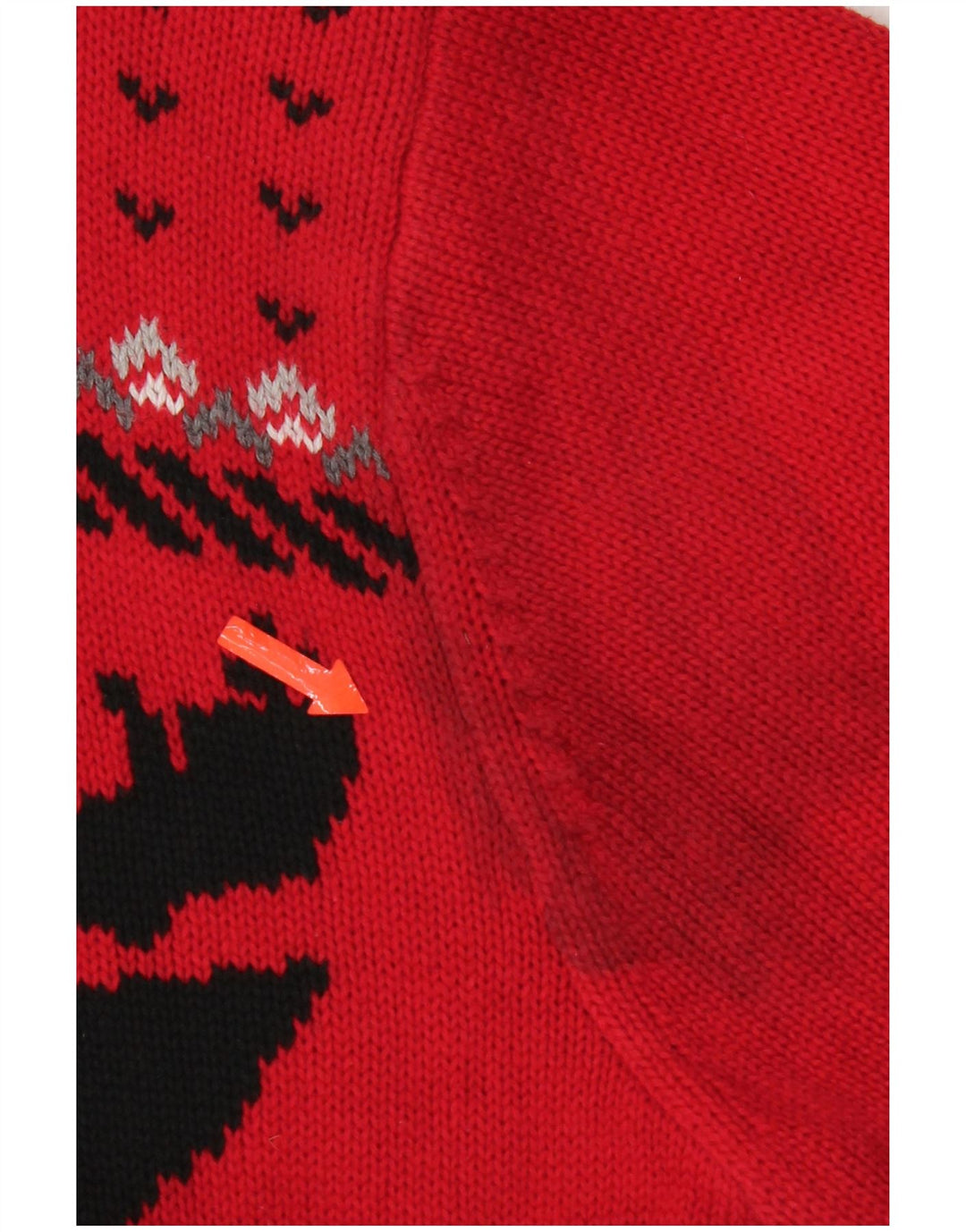 Chaps Herre Zip Neck Jumper Sweater Large Red Fair Isle Bomuld