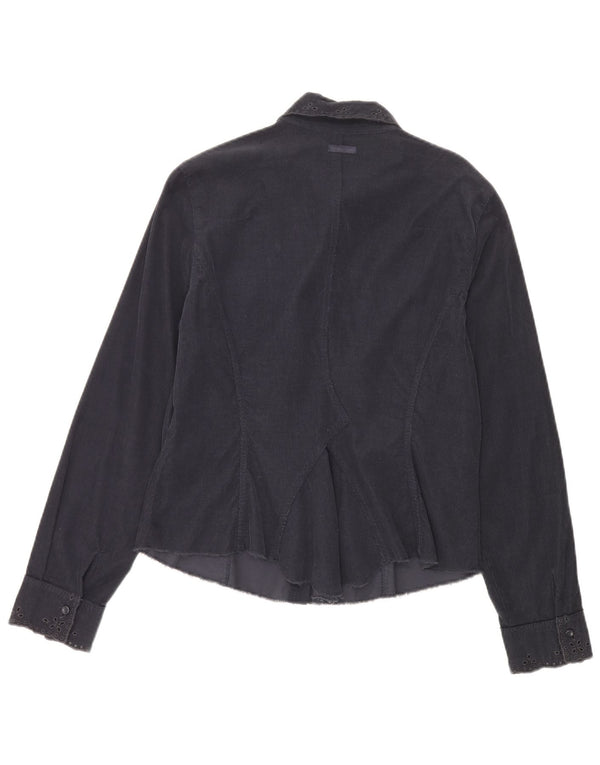Marlboro Classics Dame fløjlsskjorte UK 16 Large Navy Blue Cotton