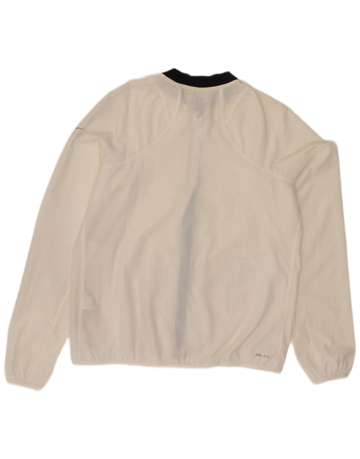 Nike Dame Dri Fit træningsdragt Topjakke UK 16 Stor hvid farveblok
