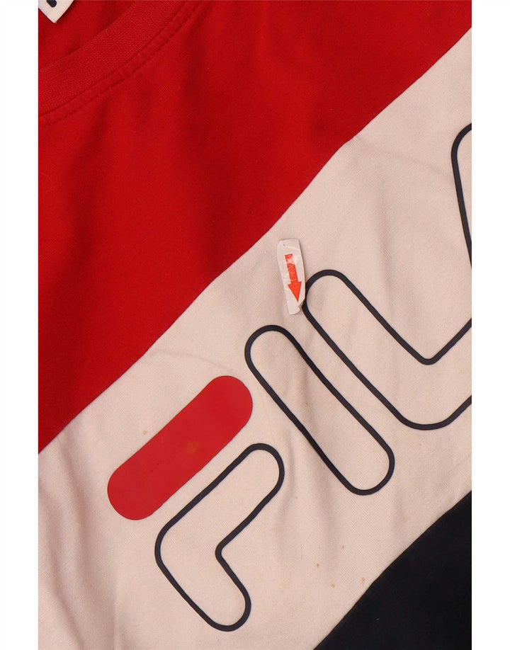 Fila Herre grafisk sweatshirt Jumper Lille flerfarvet Colourblock Bomuld