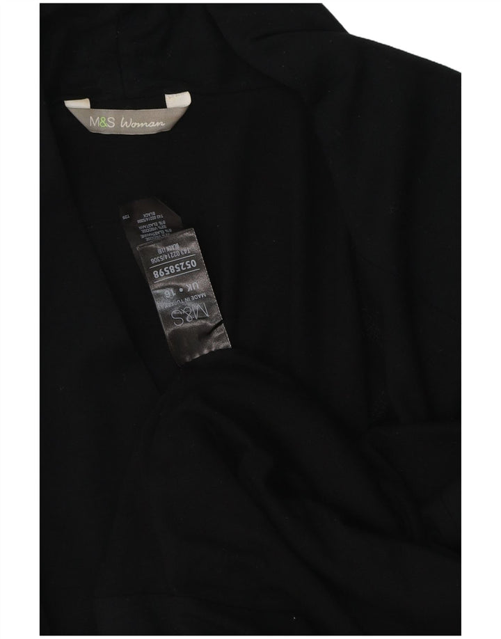Marks & Spencer Dame 3/4 ærmet åben cardigan sweater UK 16 stor Sort
