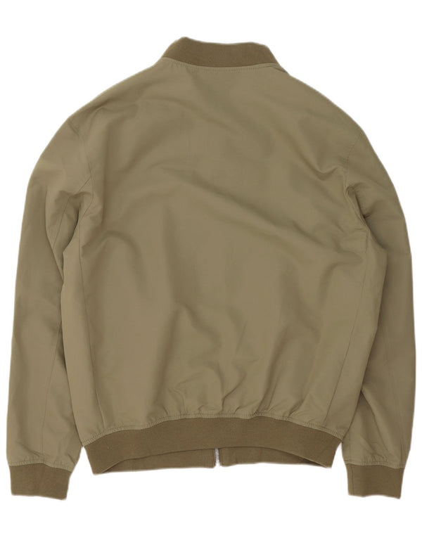 Zara Mens Bomber Jacket UK 40 Large Green Polyester