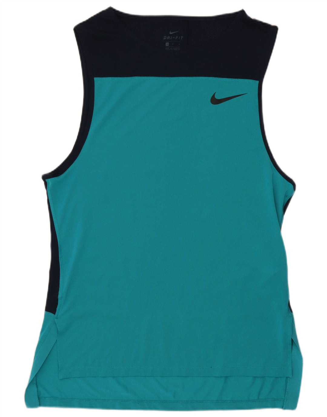 Nike Dame Dri Fit Grafisk Vest Top UK 14 Medium Blue Colourblock