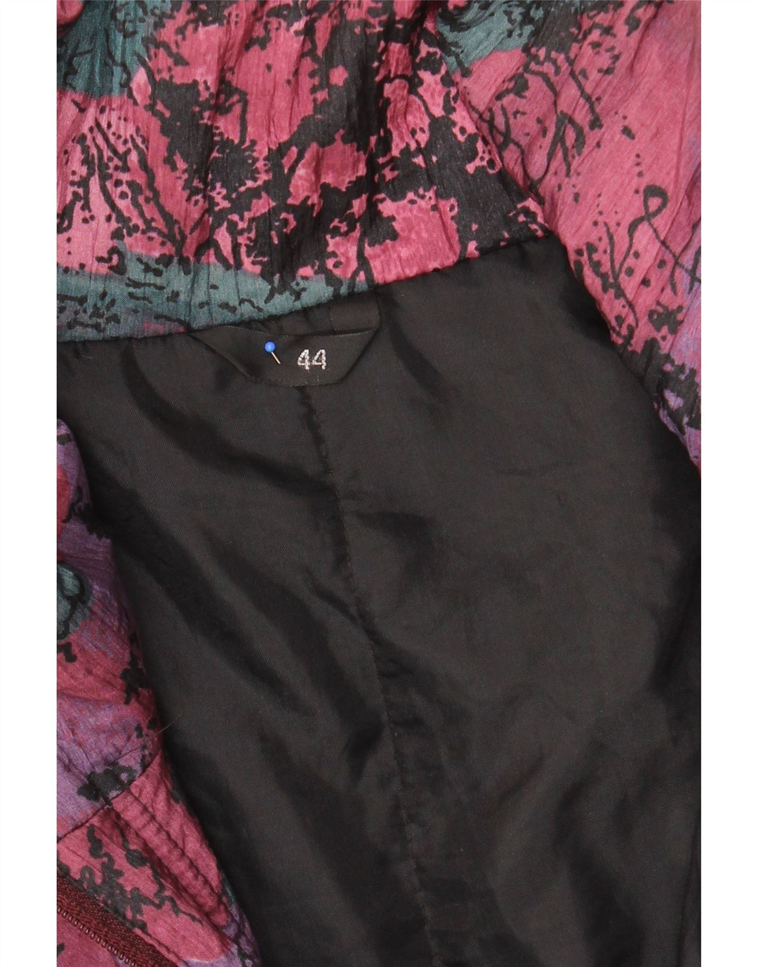 VINTAGE Womens Abstract Pattern Windbreaker Coat EU 44 XL Multicoloured