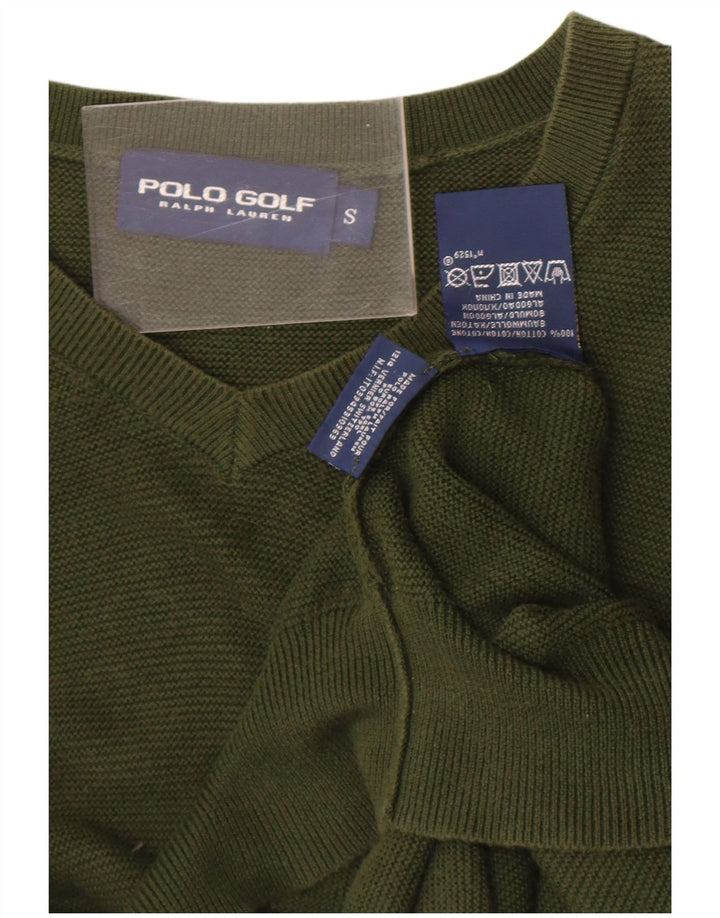 Polo Ralph Lauren Herre V-hals sweater Small Khaki Bomuld