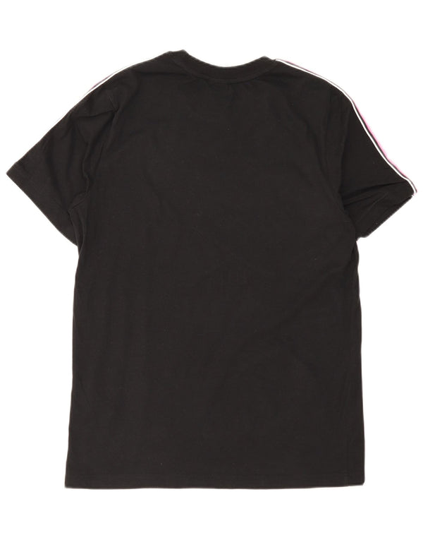 Nike Womens Graphic T-Shirt Top UK 14 Medium Black Colourblock Cotton