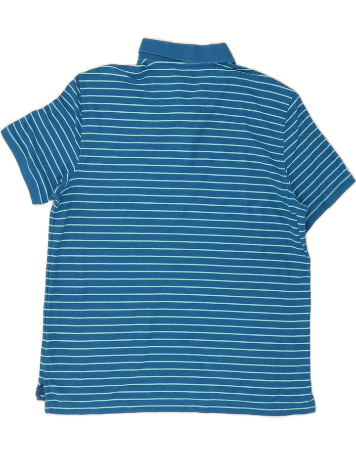 IZOD Mens Polo Shirt XL Blue Striped Cotton Vintage Izod and Second-Hand Izod from Messina Hembry 