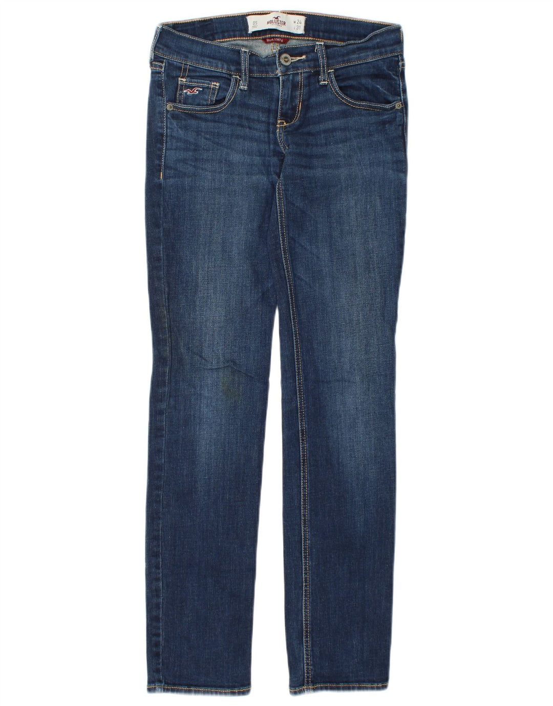 HOLLISTER Dame Socal Stretch Slim Jeans US 0 XS W24 L31 Blå Bomuld
