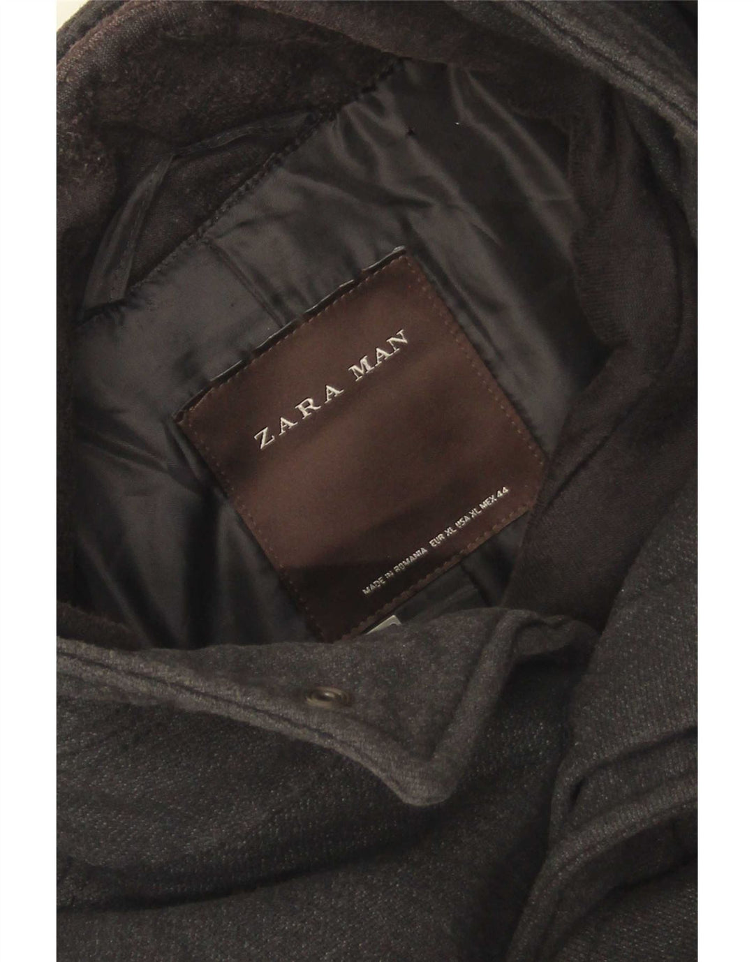 Zara Herre Overfrakke UK 42 XL Grå Polyester
