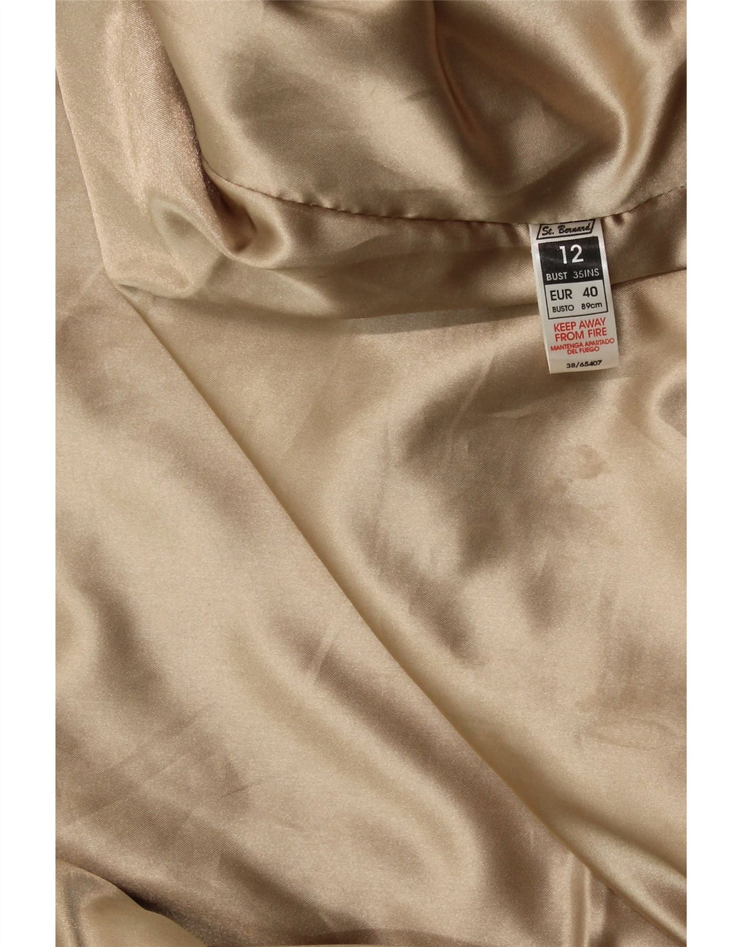 St. Bernard Dame Læderjakke UK 12 Medium Beige Læder