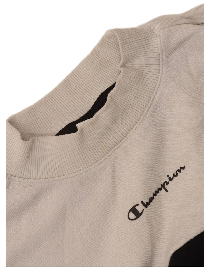 Champion Womens Oversized Sweatshirt Jumper UK 14 Medium Black Colourblock