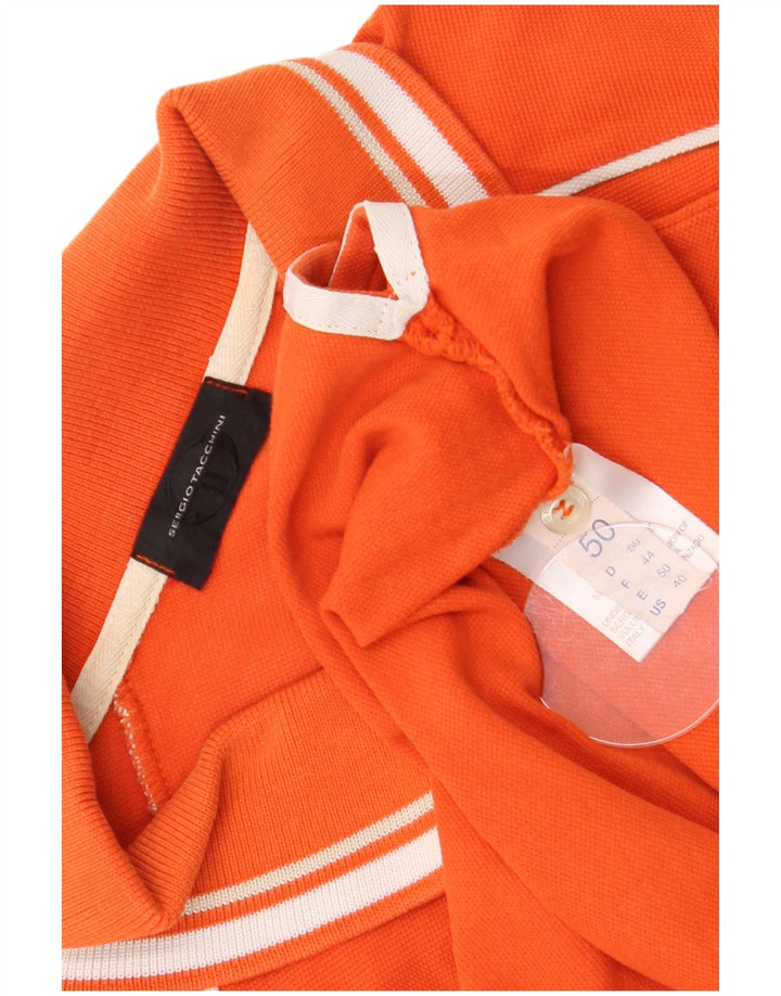 Sergio Tacchini Herre poloshirt EU 50 Medium Orange Colourblock Bomuld