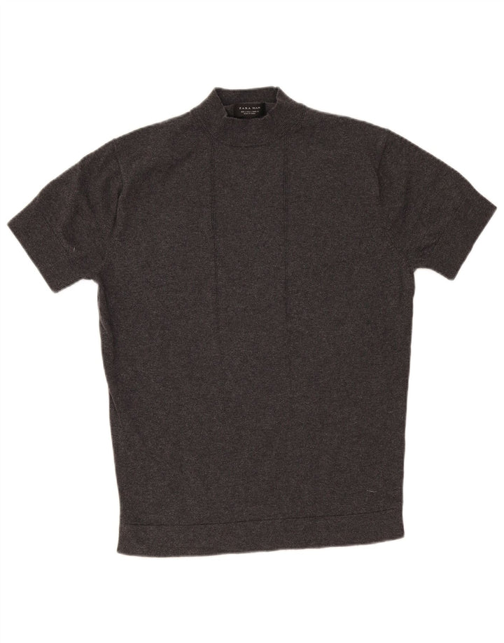 Zara Herre T-Shirt Top Stor Grå