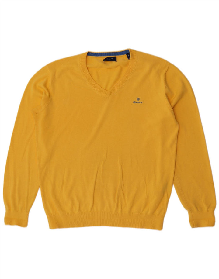 Gant Herre V-hals sweater Medium Gul Bomuld