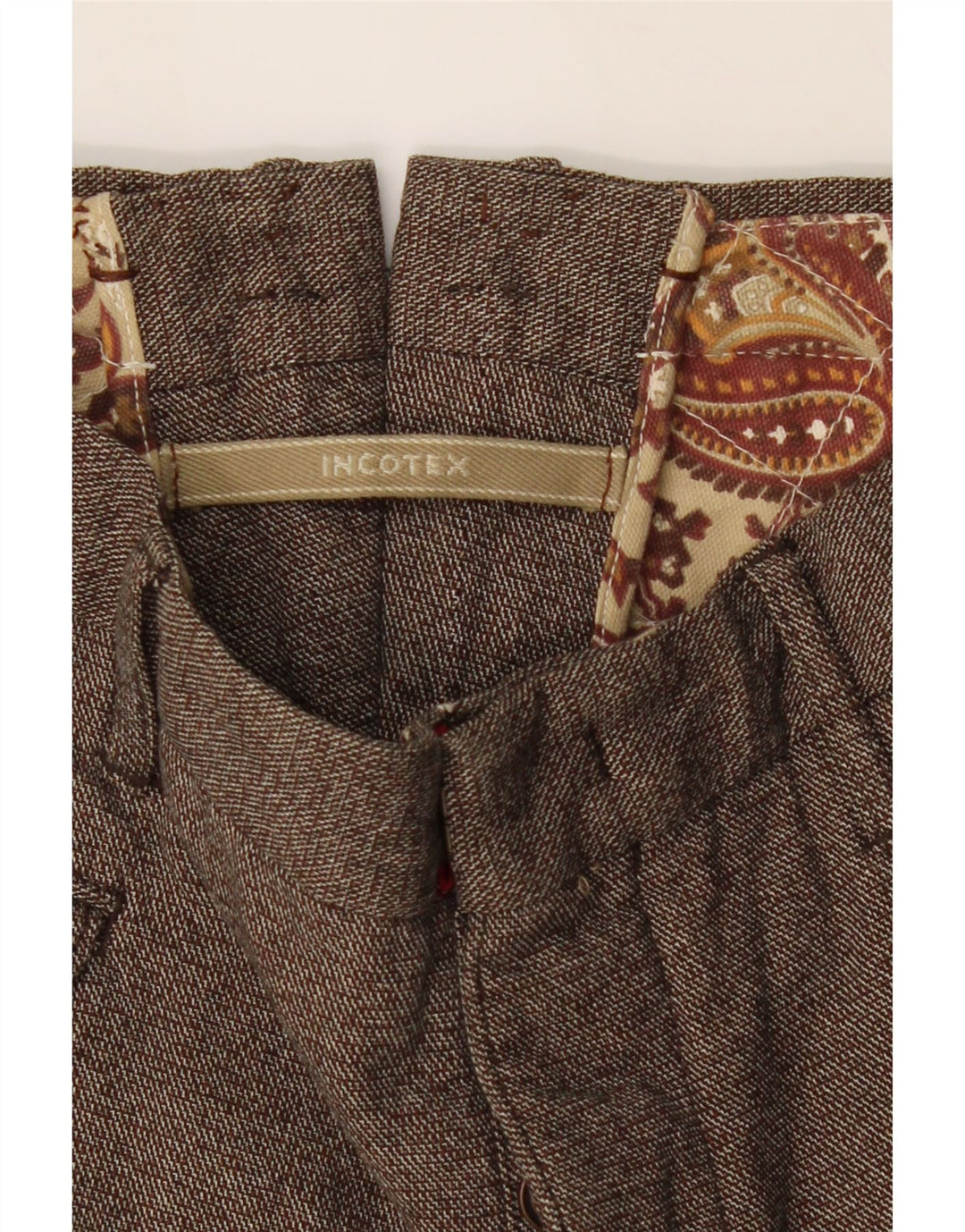 INCOTEX Womens Slim Chino Trousers W30 L31 Brown Vintage Incotex and Second-Hand Incotex from Messina Hembry 
