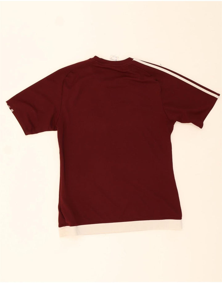 ADIDAS Mens Climalite T-Shirt Top Small Burgundy Colourblock Polyester Vintage Adidas and Second-Hand Adidas from Messina Hembry 