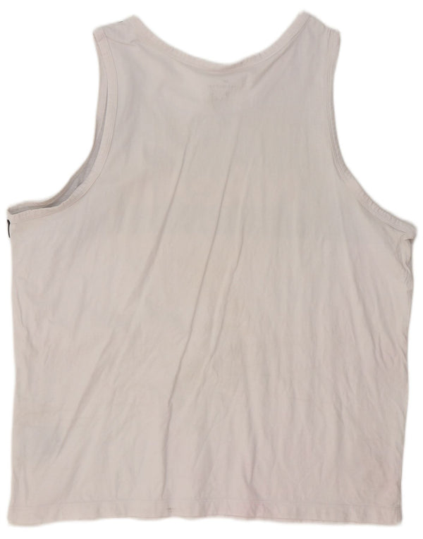 Nike Mens Graphic Vest Top 2XL White Colourblock Cotton