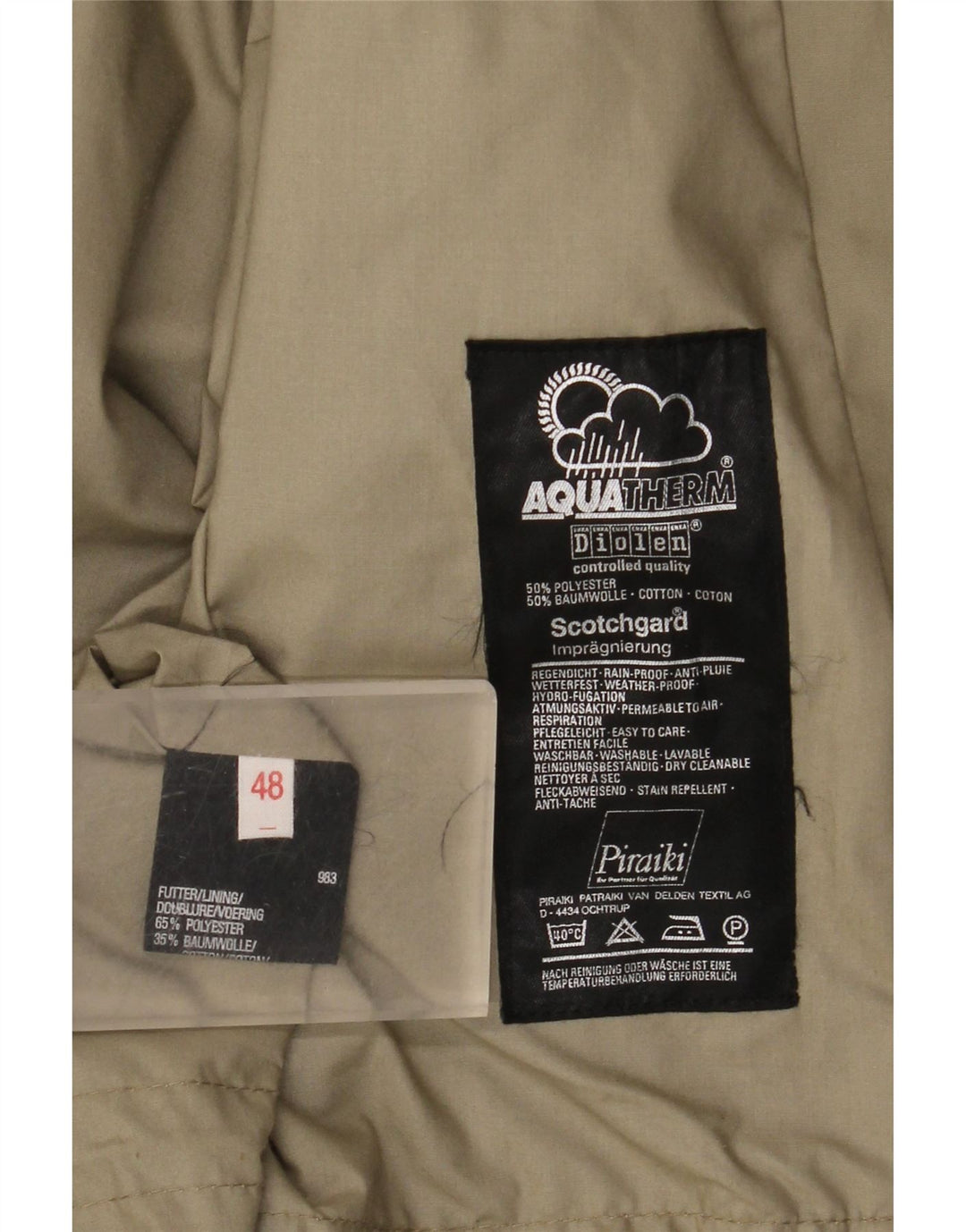 Diolen Dame Loose Fit Hætte Regnjakke EU 48 2XL Khaki Polyester