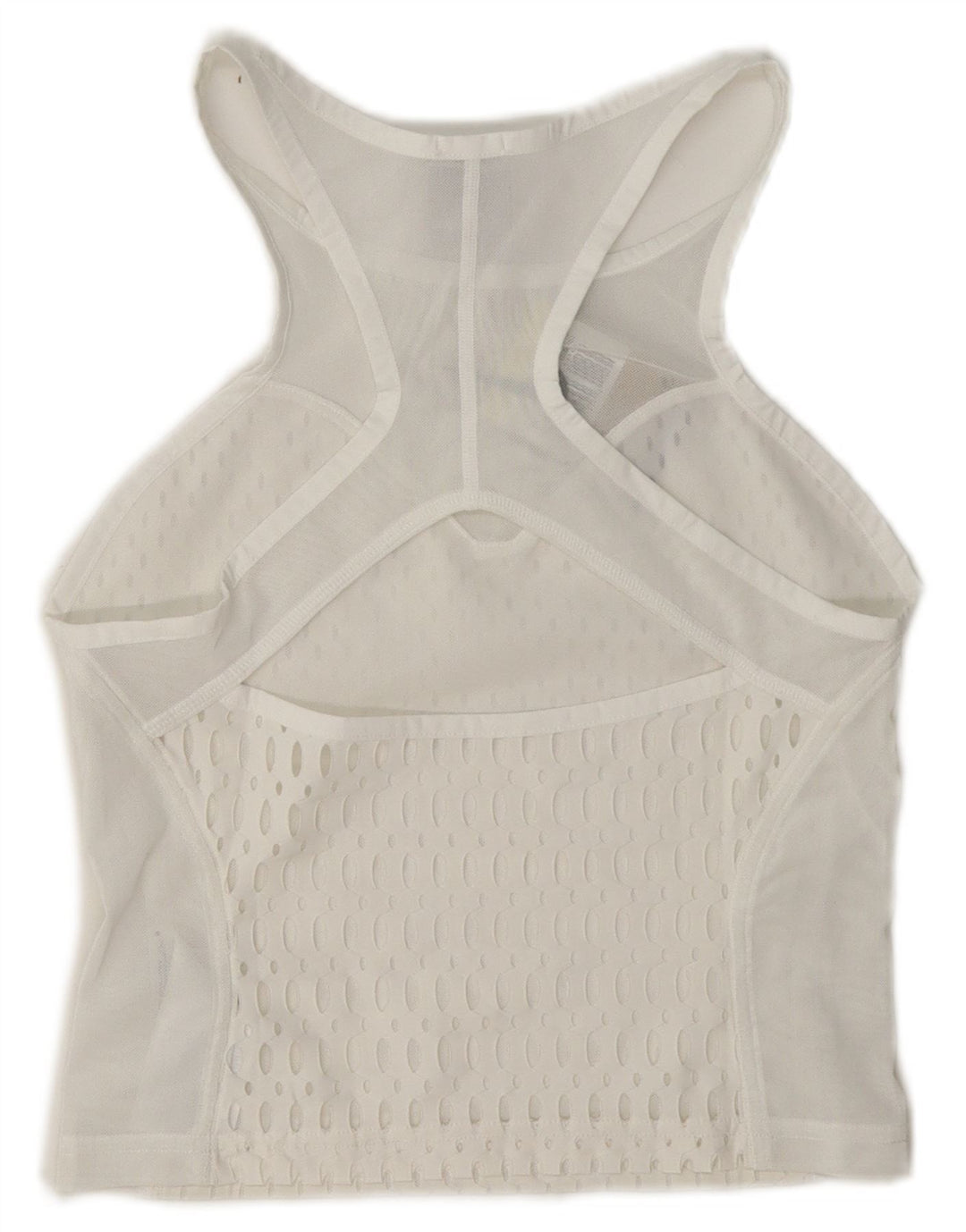 Nike Dame Tight Fit Se Through Crop Vest Top UK 8 Small White Polyester