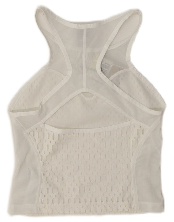 Nike Dame Tight Fit Se Through Crop Vest Top UK 8 Small White Polyester