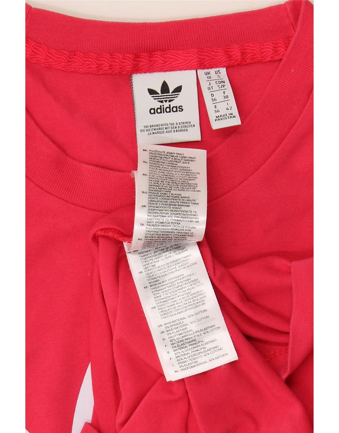 ADIDAS Grafisk T-shirt top til kvinder UK 10 Lille Pink Bomuld