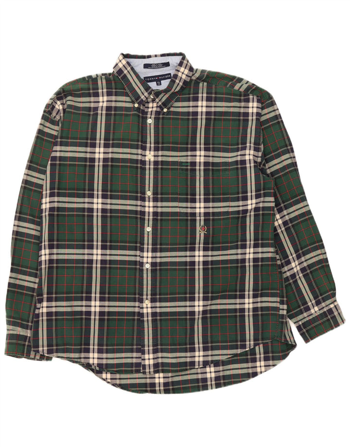 Tommy Hilfiger Herre Flanellskjorte 2XL Grøn Ternet Bomuld