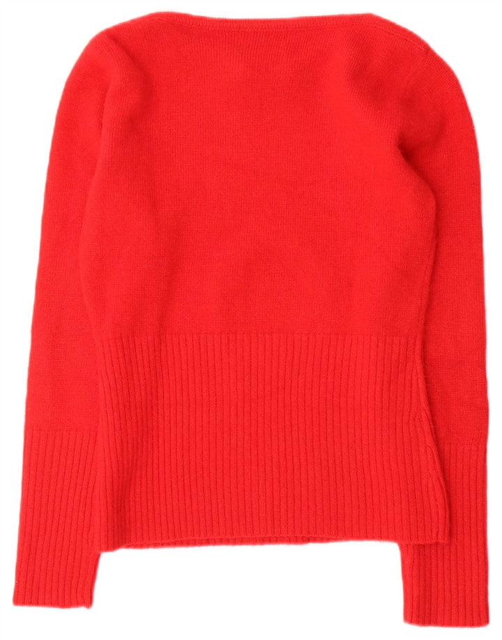 Moda Piu Dame Boat Neck Jumper Sweater IT 41 Medium Rød Uld