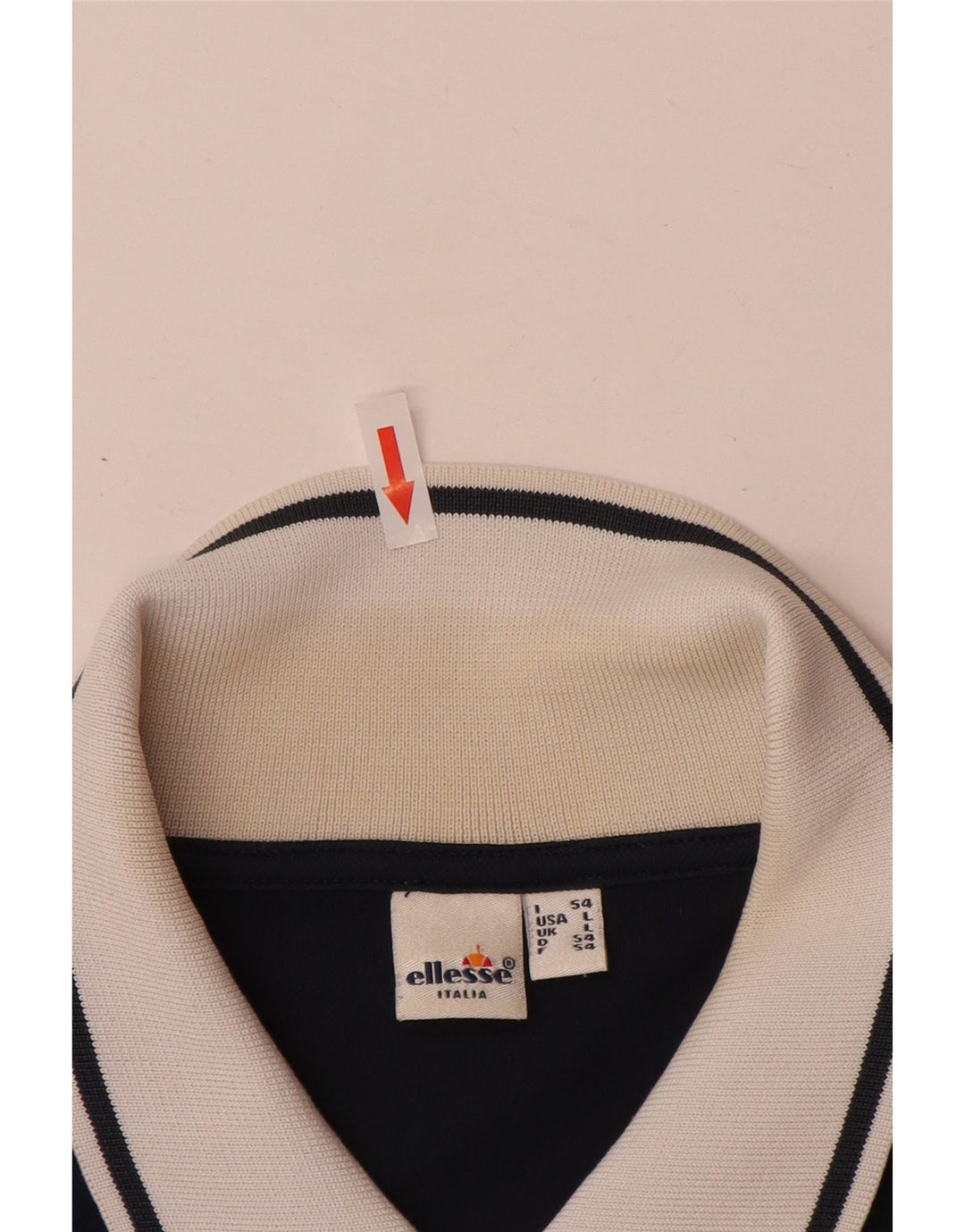 Ellesse Herre Loose Fit Polo Shirt Large Navy Blue Colourblock Polyester