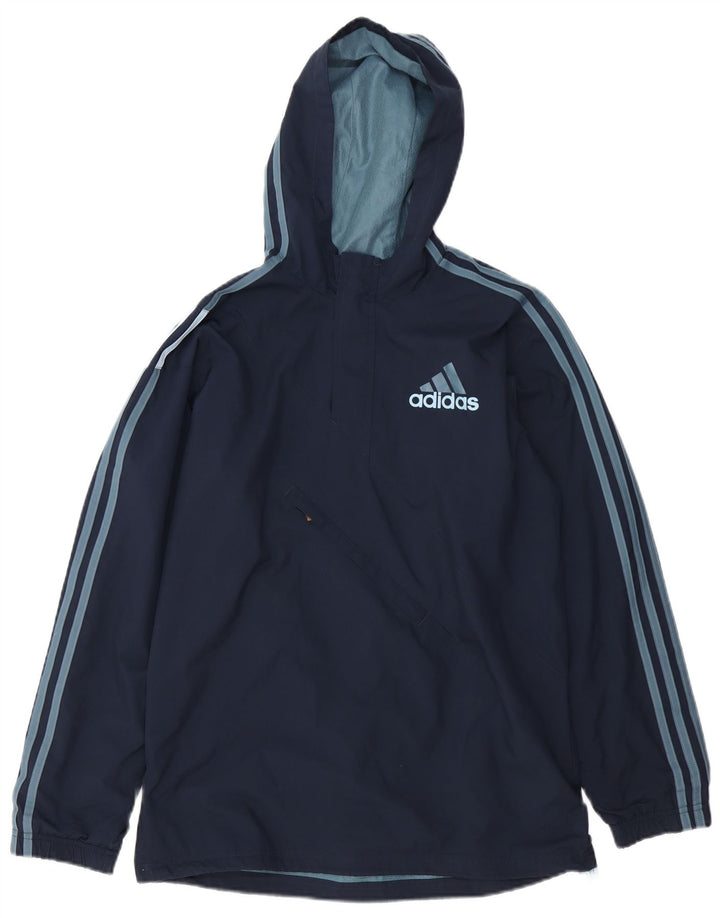 ADIDAS Anorak regnjakke med hætte til drenge 13-14 år marineblå polyester