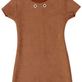 Vintage pigeskiftkjole 3-4 år brun polyester