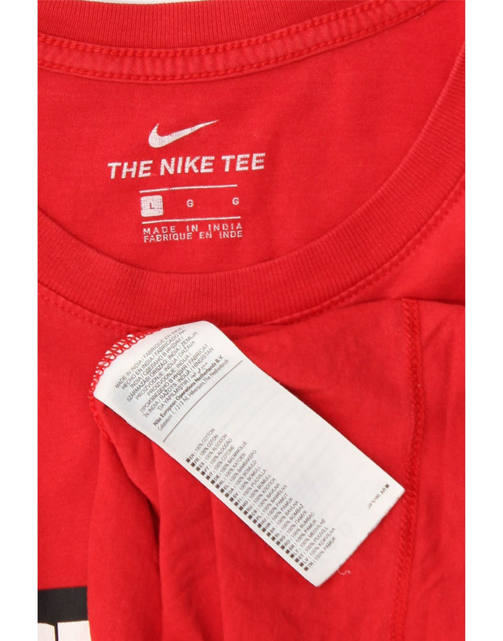 Nike grafisk T-shirt top til mænd, stor rød bomuld
