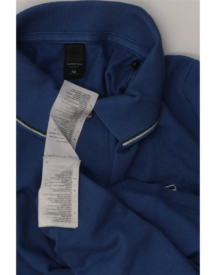 G-Star herre poloshirt mellemblå stribet bomuld