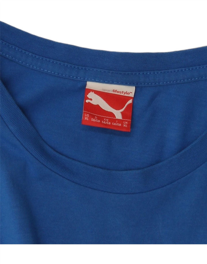 PUMA Grafisk T-shirt top til mænd XL Blå