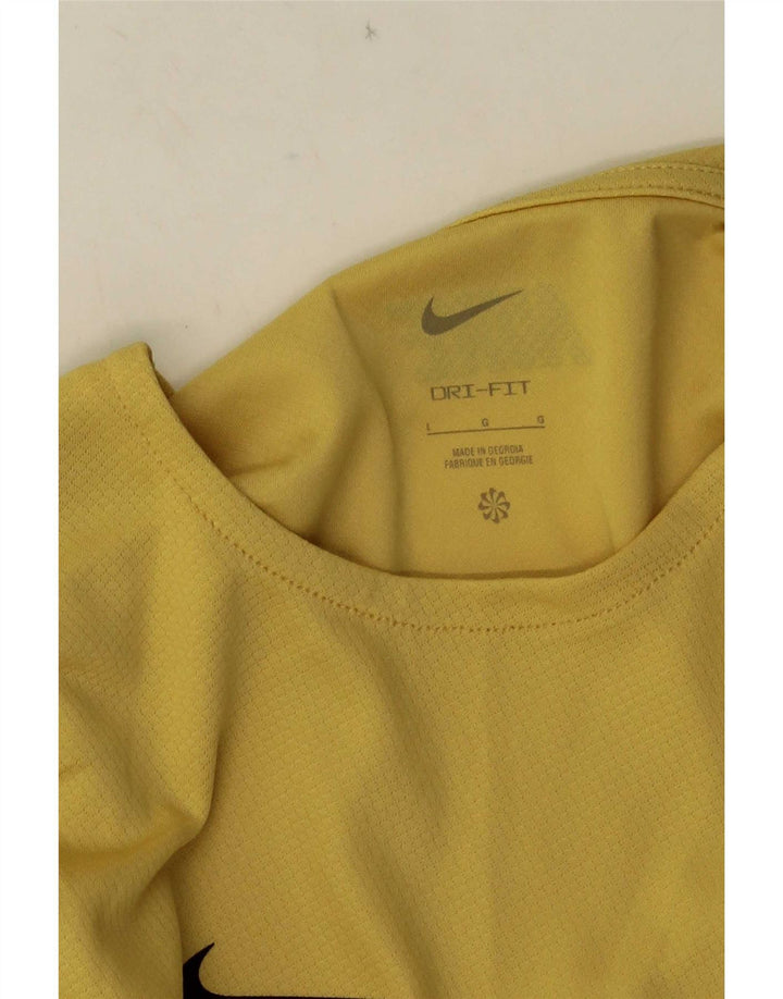 Nike Herre Dri Fit T-Shirt Top Stor Gul