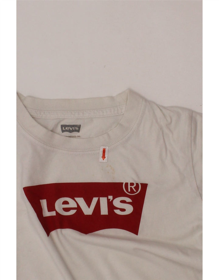 LEVI'S Drenge Grafisk T-Shirt Top 7-8 År Hvid Bomuld