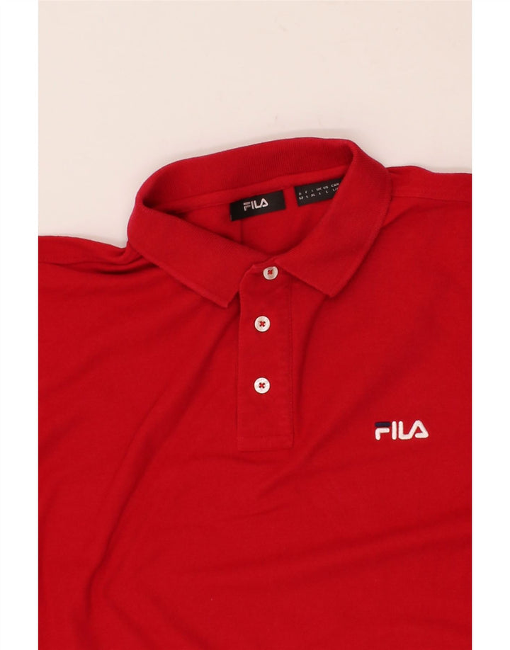 FILA Mens Polo Shirt Large Red Cotton Vintage Fila and Second-Hand Fila from Messina Hembry 
