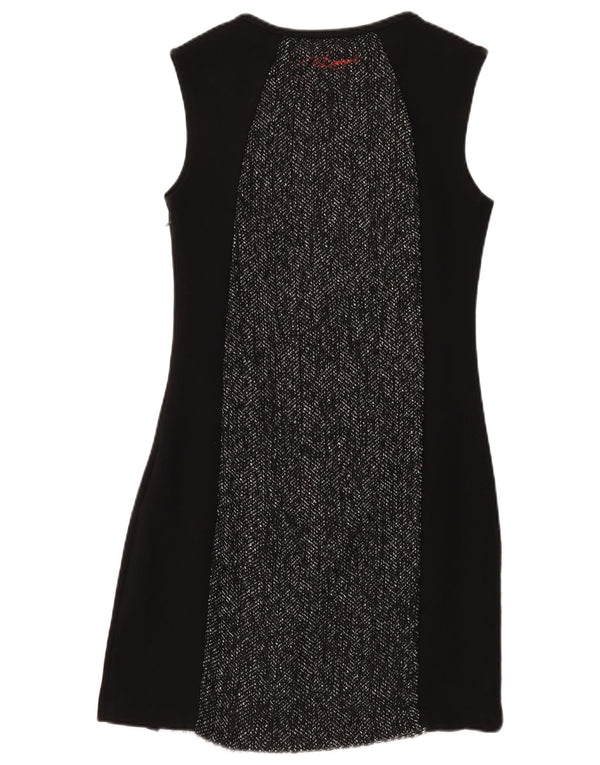 Desigual Kvinders Ærmeløs Skede Kjole EU 42 Large Black Colourblock