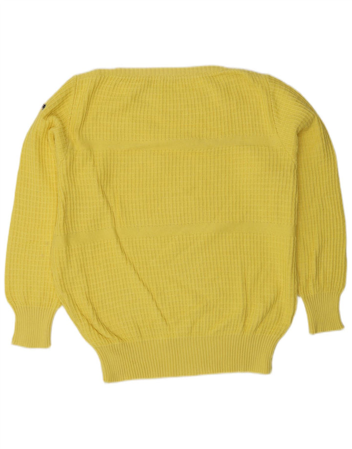 Ouragan Dame Boat Neck Jumper Sweater UK 14 Large Yellow
