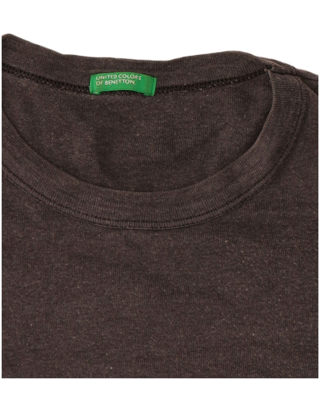 Benetton Dame Grafisk T-Shirt Top UK 16 Stor Grå
