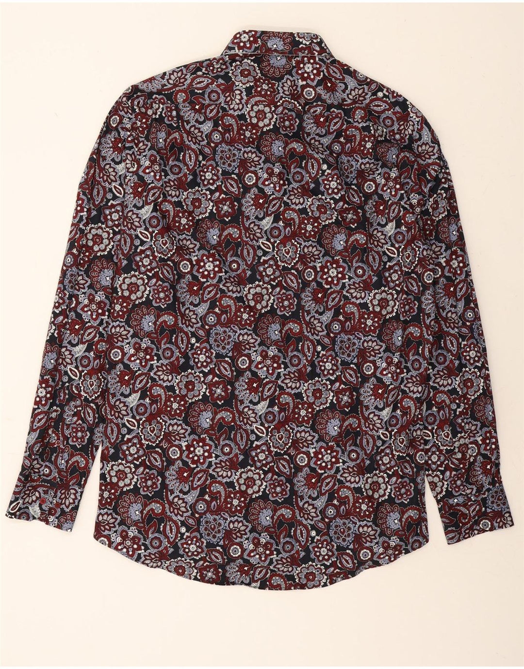 MOSS Mens Regular Fit Shirt Large Red Floral Cotton Vintage Moss and Second-Hand Moss from Messina Hembry 
