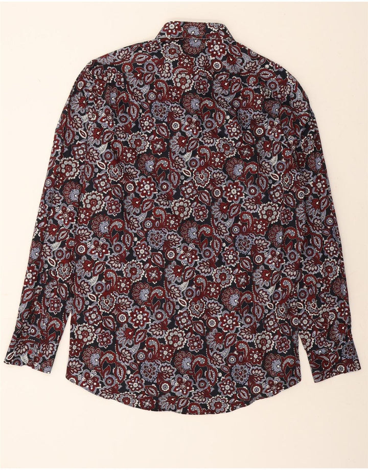 MOSS Mens Regular Fit Shirt Large Red Floral Cotton Vintage Moss and Second-Hand Moss from Messina Hembry 