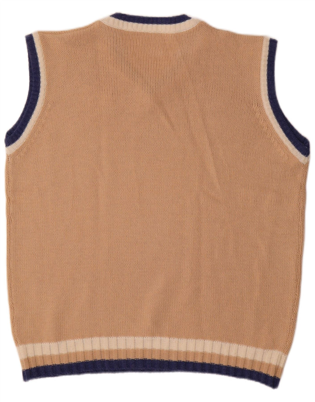 Vintage Herre Grafisk Vest Tank Top Stor Beige Akryl