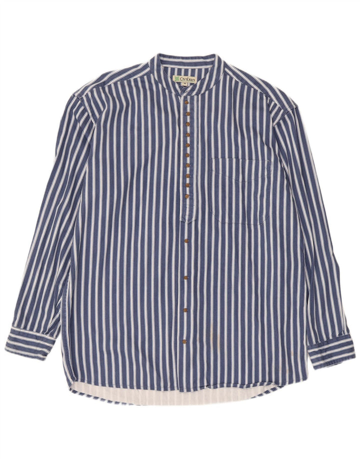 Civil Herre Pullover Shirt Medium Navyblå Stribet bomuld